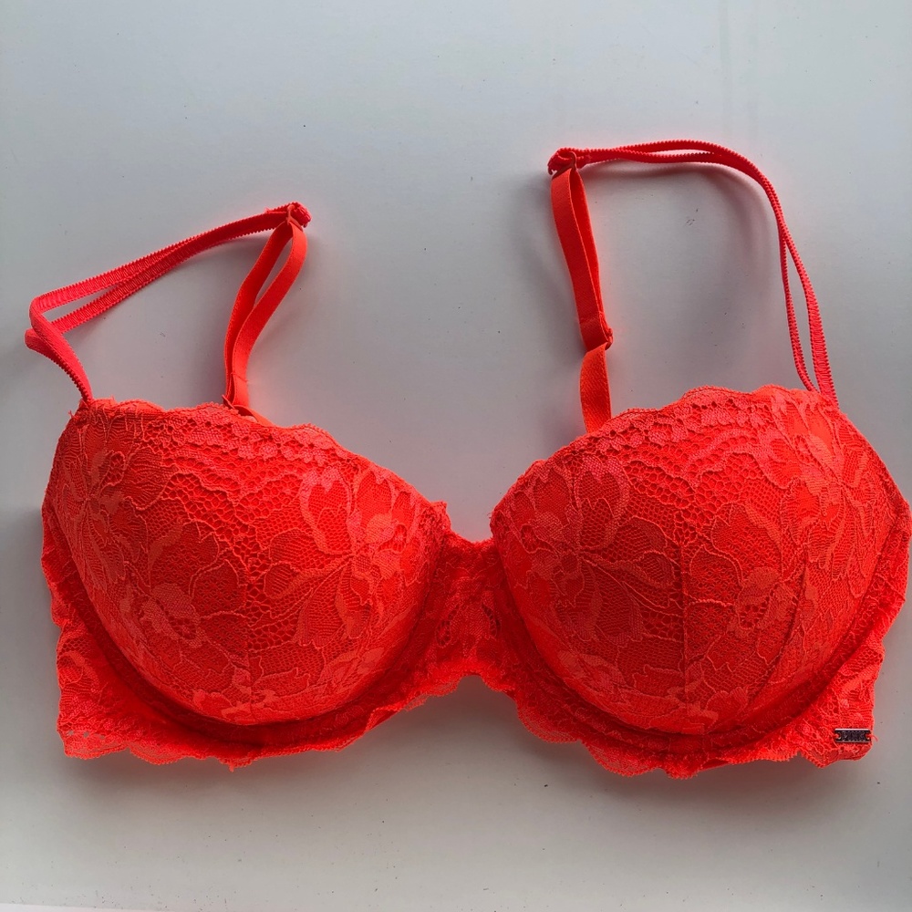 Pink Victoria's Secret Orange Padded Bra 36D